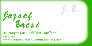 jozsef bacsi business card